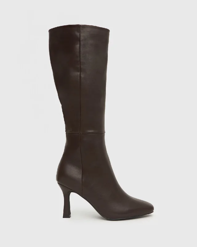 women's heeled boots with side goreMAIRI Stiletto Heel Knee-High Boots