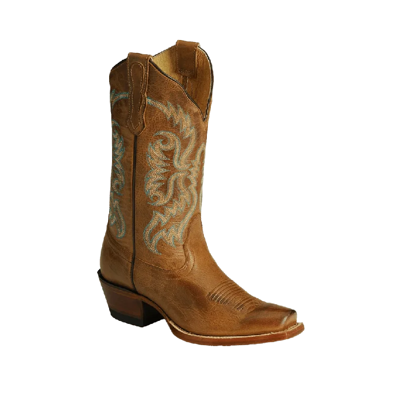 women's cowboy boots with high heelNocona Women's Bluebonnet Tan Snip Toe Western Boots