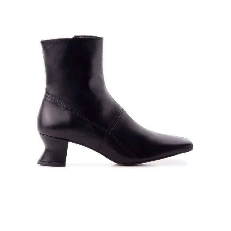 women's heeled ankle bootsBurton Black Leather