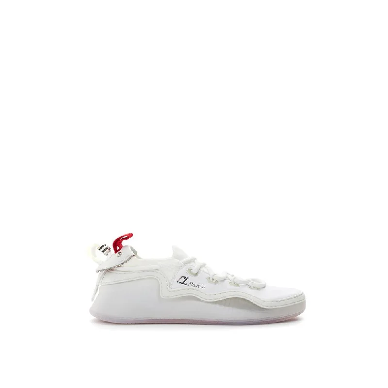 women's booties for knee supportChristian Louboutin White Leather Sneaker