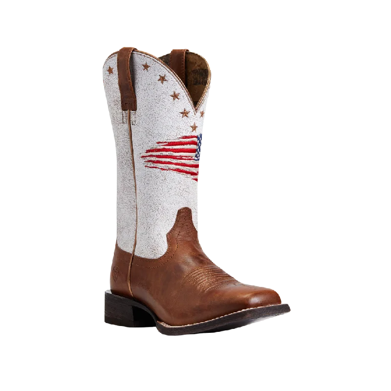 women's cowboy boots with pull strapsAriat Women's Circuit Patriot Saddle Up Square Toe Boot