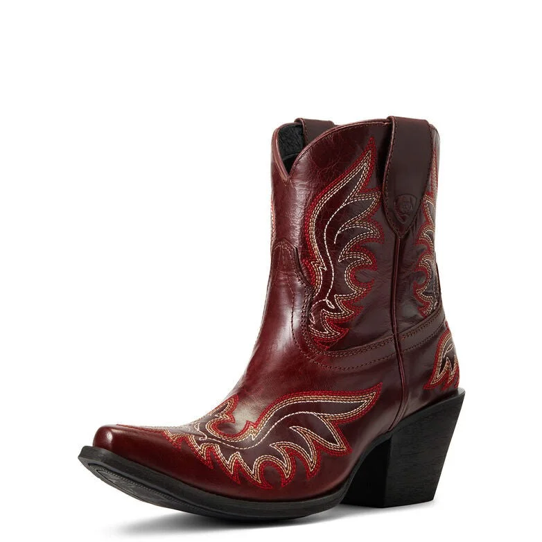 women's booties for knee supportAriat Women's Chandler Western Boot- Red