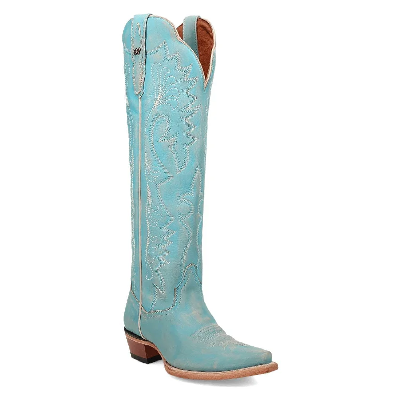 women's tall cowboy bootsDan Post Womens Celeste Sky Blue Leather Cowboy Boots