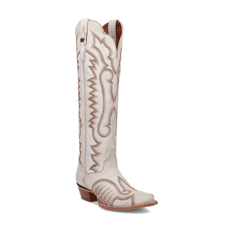 women's cowboy boots for everyday wearDan Post Womens Josie White Leather Cowboy Boots