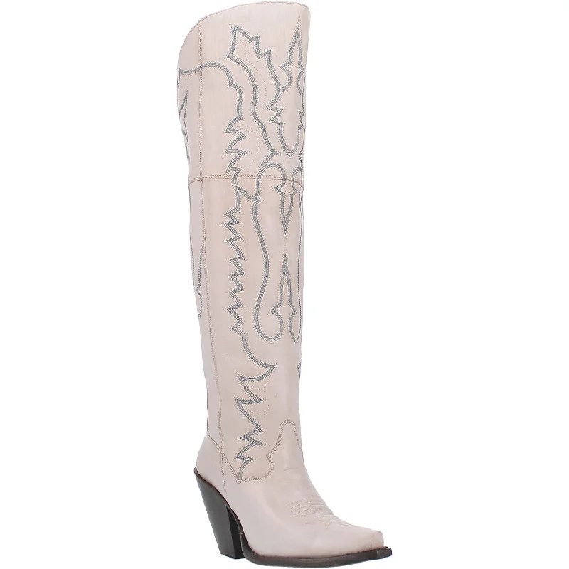 women's cowboy boots with snip toeDan Post Womens Loverly Fashion Boots Leather White 9 M