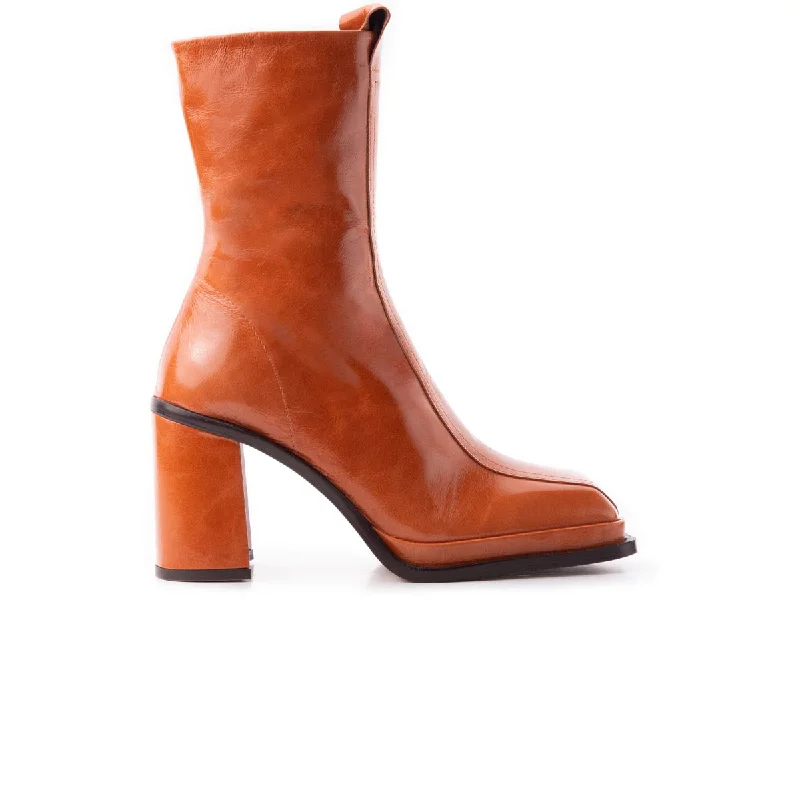 women's ankle boots with glitterDavies Burnt Orange Leather