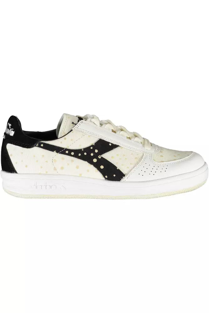 women's booties with bucklesDiadora Elegant White Lace-Up Sneakers with Logo Accent