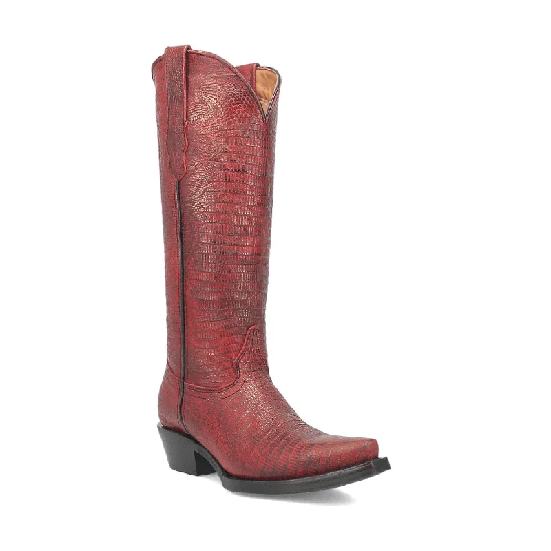 women's cowboy boots with pull strapsDingo Womens Athena Red Leather Cowboy Boots