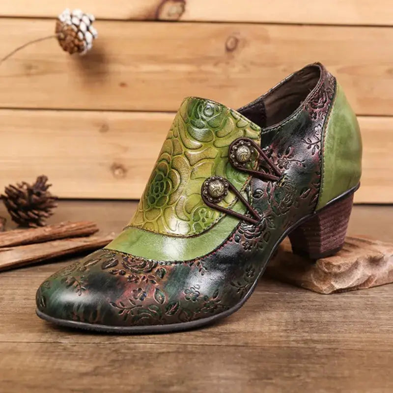 women's booties for eveningGirsby2 -  colorful Retro leather booties for women