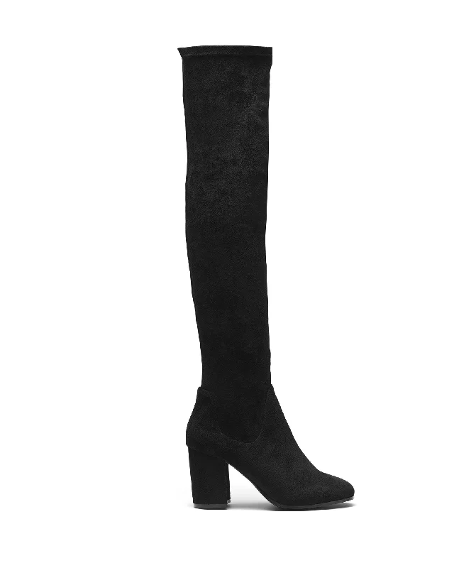 women's heeled boots for travelHanover Tall Boot Black Suede