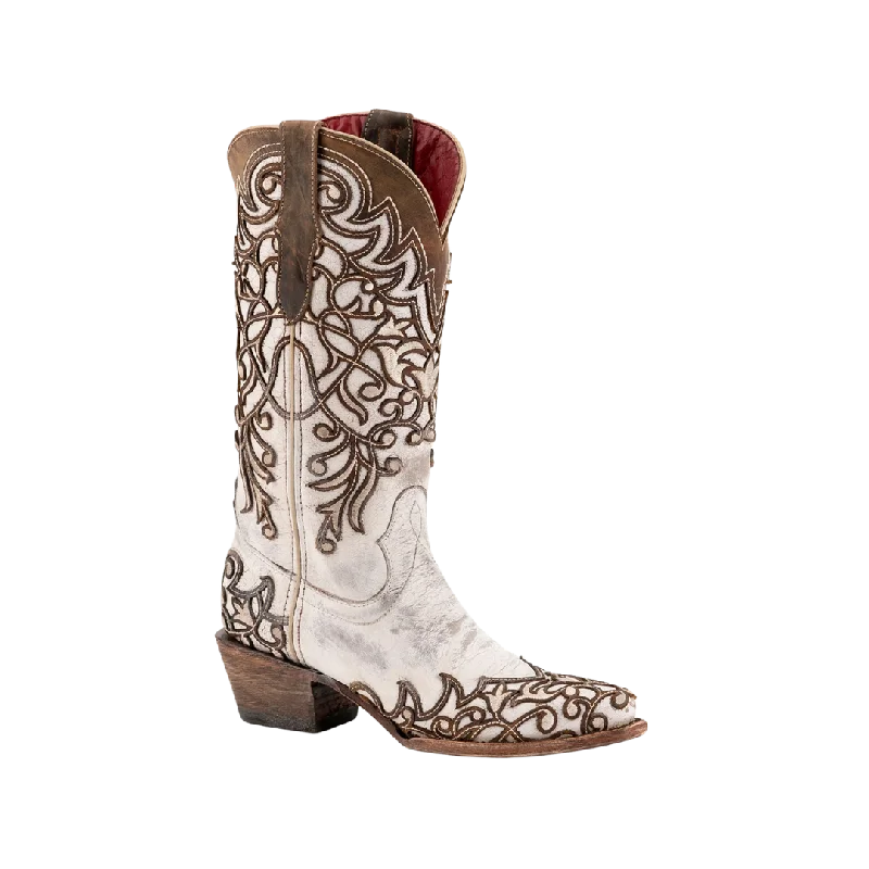 women's embroidered cowboy bootsFerrini Women's Ivy Brown V-Toe Boots