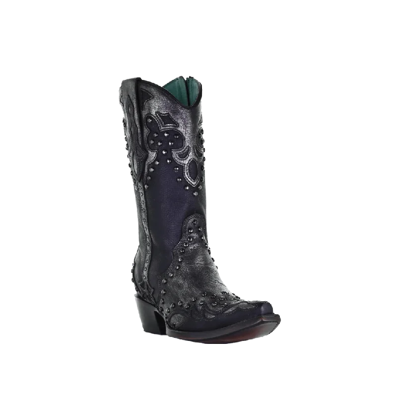 women's cowboy boots for concertsCorral Women's Embroidery Black silver Boots