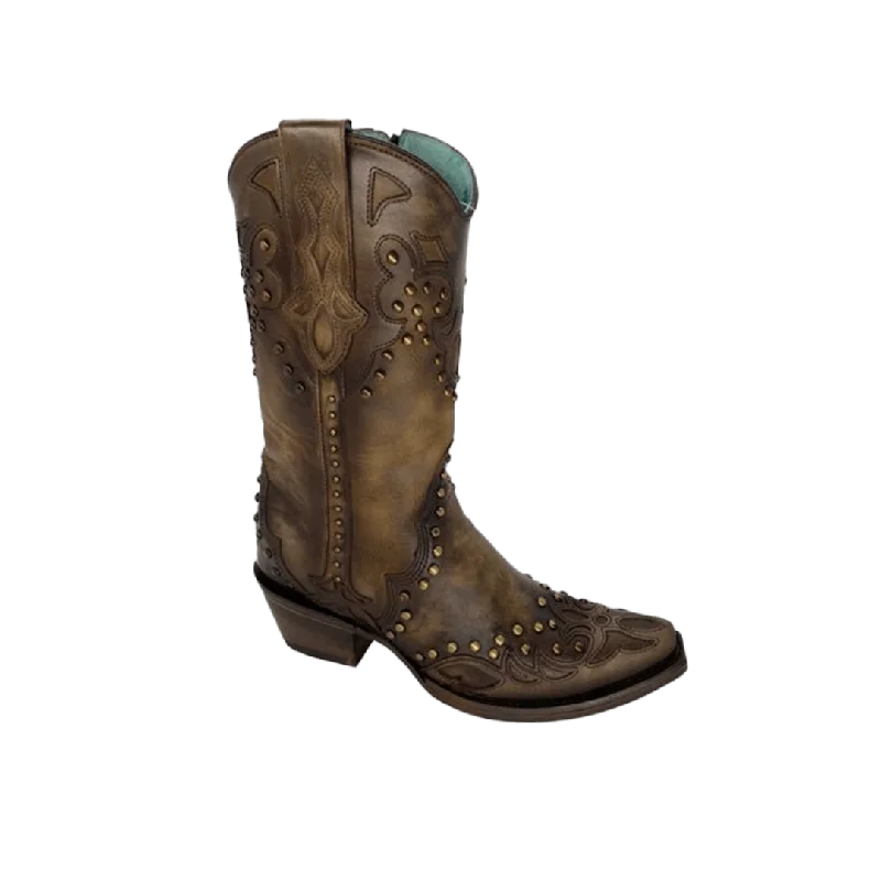 women's cowboy boots with embroideryCorral Women's Maple Overlay Studded Western Boots