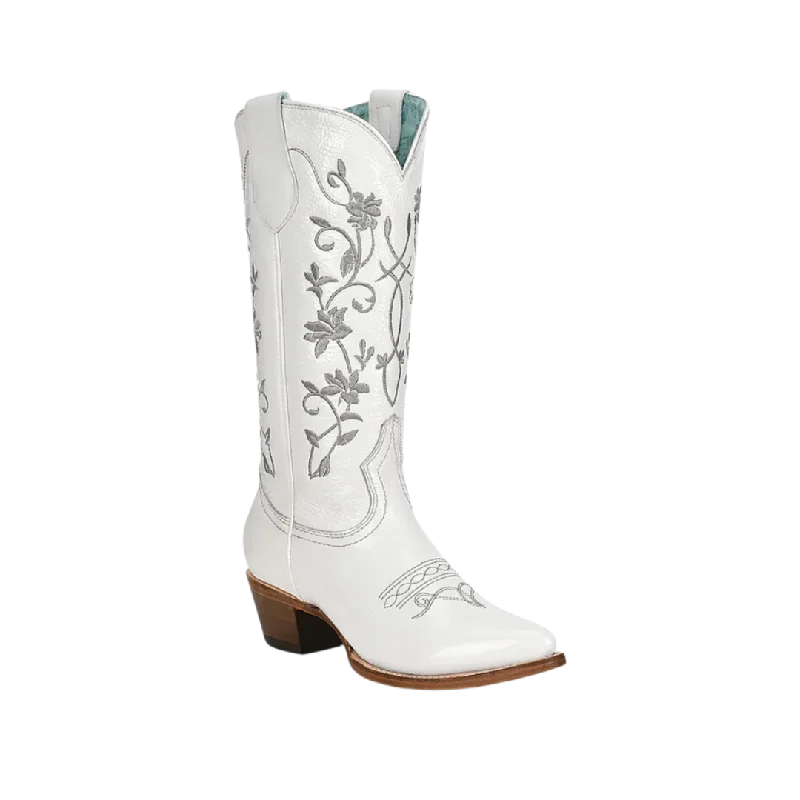 women's cowboy boots for workCorral Western Womens Embroidery Pointed Toe Leather White Boots