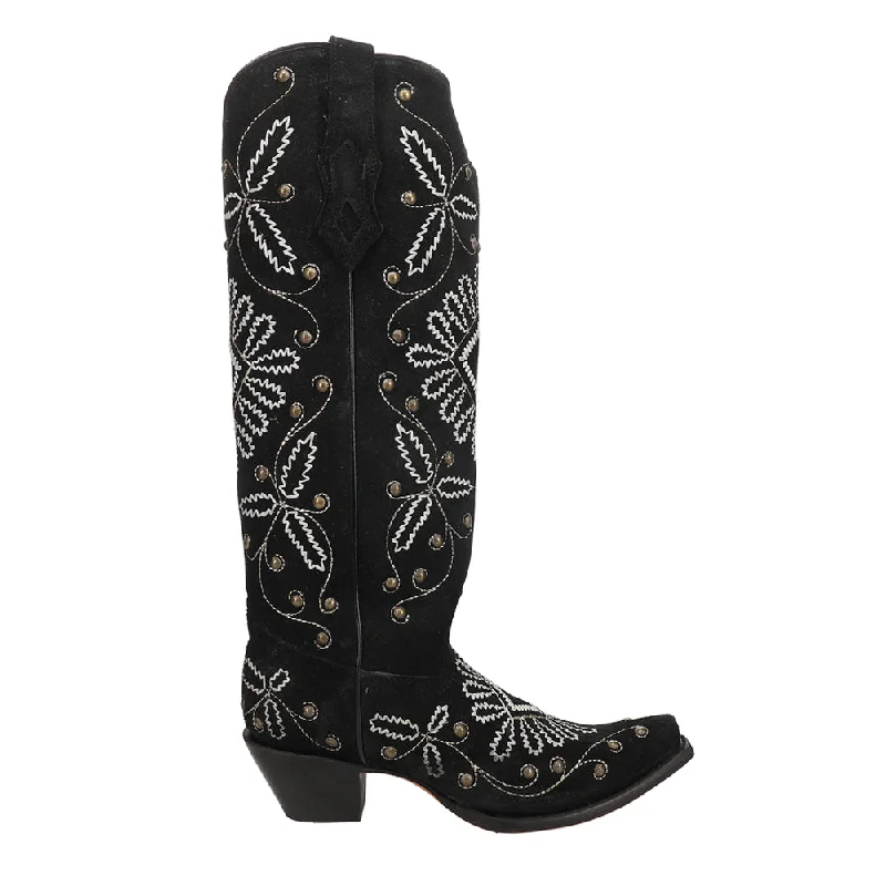 women's short cowboy bootsLuminescent Embroidered Studded Tall Snip Toe Cowboy Boots