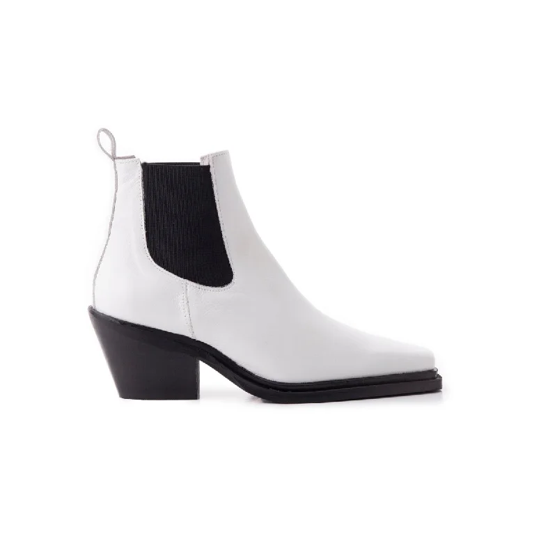 women's ankle boots with hidden wedgeLyndale White Leather