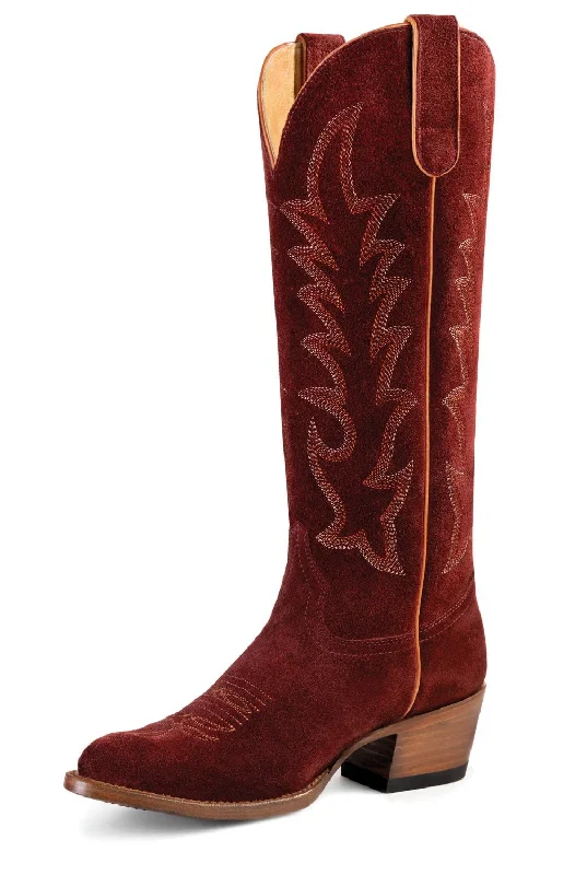 stylish women's cowboy bootsMacie Bean Womens Cabernet Cowgirl Red Suede Cowboy Boots 9 M