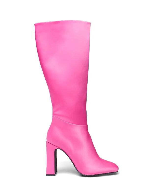 women's heeled boots with unique designsMuse Tall Boot Pink Satin