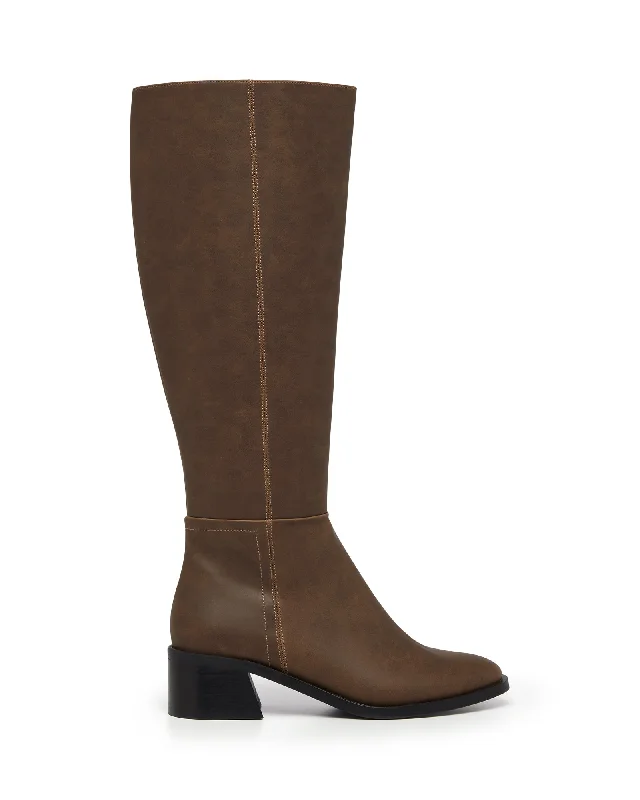 women's heeled boots with hidden wedgesNeva Tall Boot Stone Nubuck