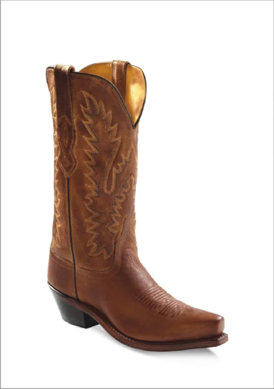 women's cowboy boots with ankle boots styleOld West Tan Canyon Womens All Leather 12in Snip Toe Cowboy Western Boots 7.5 B