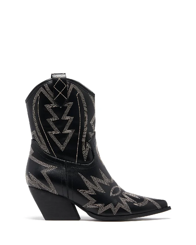 women's ankle boots with bucklesOutlaw Cowboy Boot Black/White