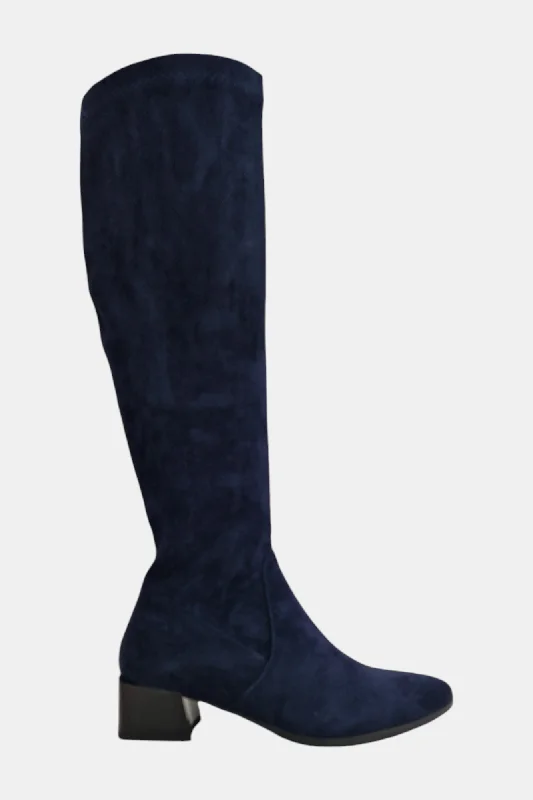 women's chelsea ankle bootsPATRIZIO COMO NAVY SUEDE KNEE HIGH SOCK BOOT