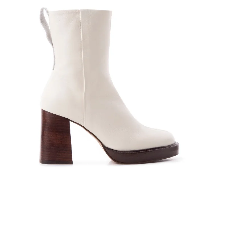 women's ankle boots with fringePowell Off White Leather