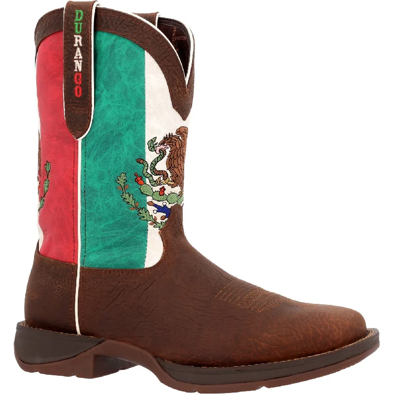 women's over-the-knee moto bootsRebel by DurangoÂ Steel Toe Mexico Flag Western Boot