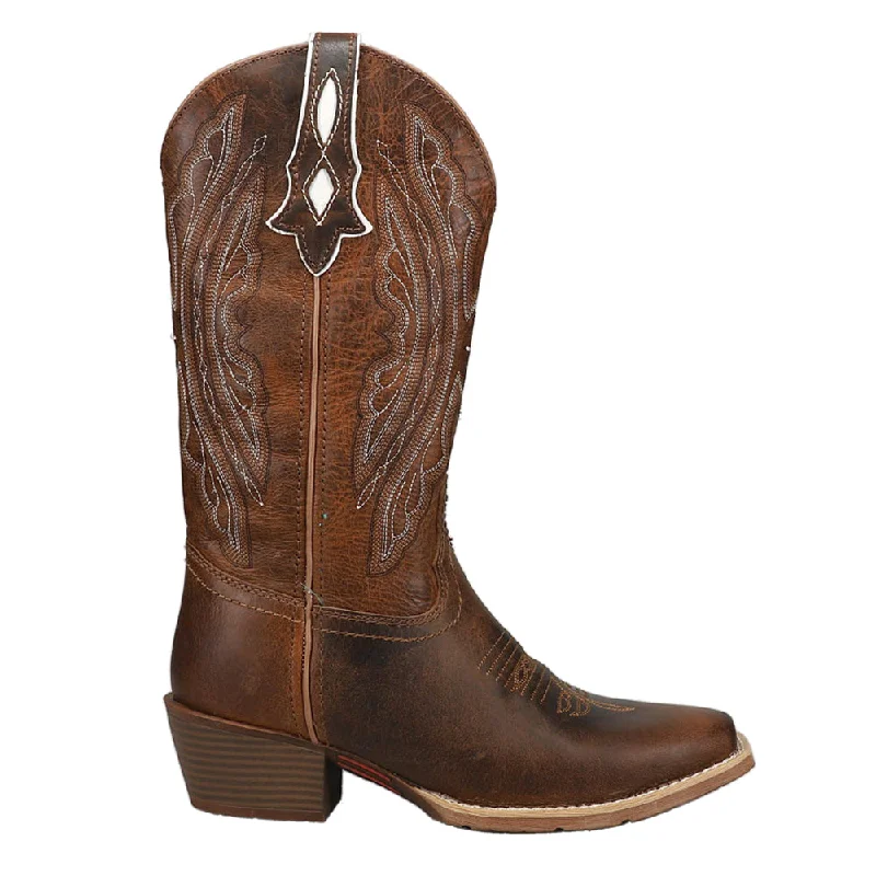 women's cowboy boots with spursRein Embroidered Tooled-Inlay Square Toe Cowboy Boots