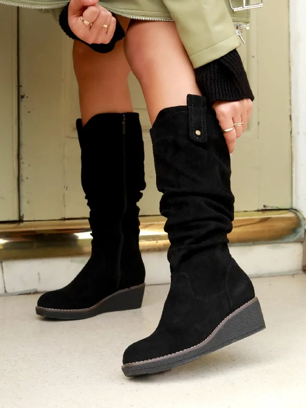 women's heeled boots with bucklesSHANIA