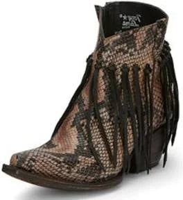 women's booties with studsTony Lama Women's Anahi Fringe Boot