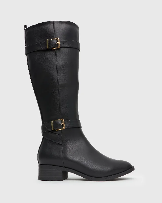 women's heeled boots with unique designsWider Fit ENROUTE Vegan Calf Boots