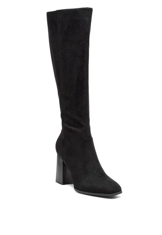 women's suede bootiesZILLY - KNEE HIGH FAUX SUEDE BOOTS