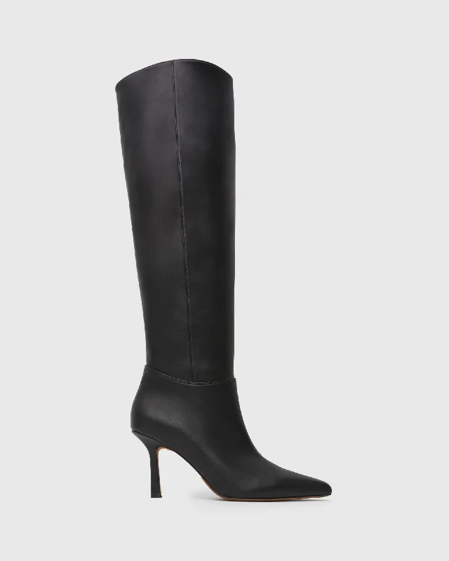 women's heeled boots for tall womenZORA Pointy Toe Knee-Boots