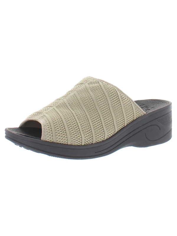 Olive - green women's espadrilles for an earthy toneAiry Womens Knit Open Toe Wedge Sandals