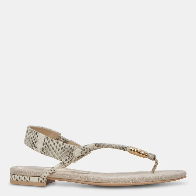 Women's espadrilles with a wide toe - box for comfortBacey Sandals Grey White Embossed Stella