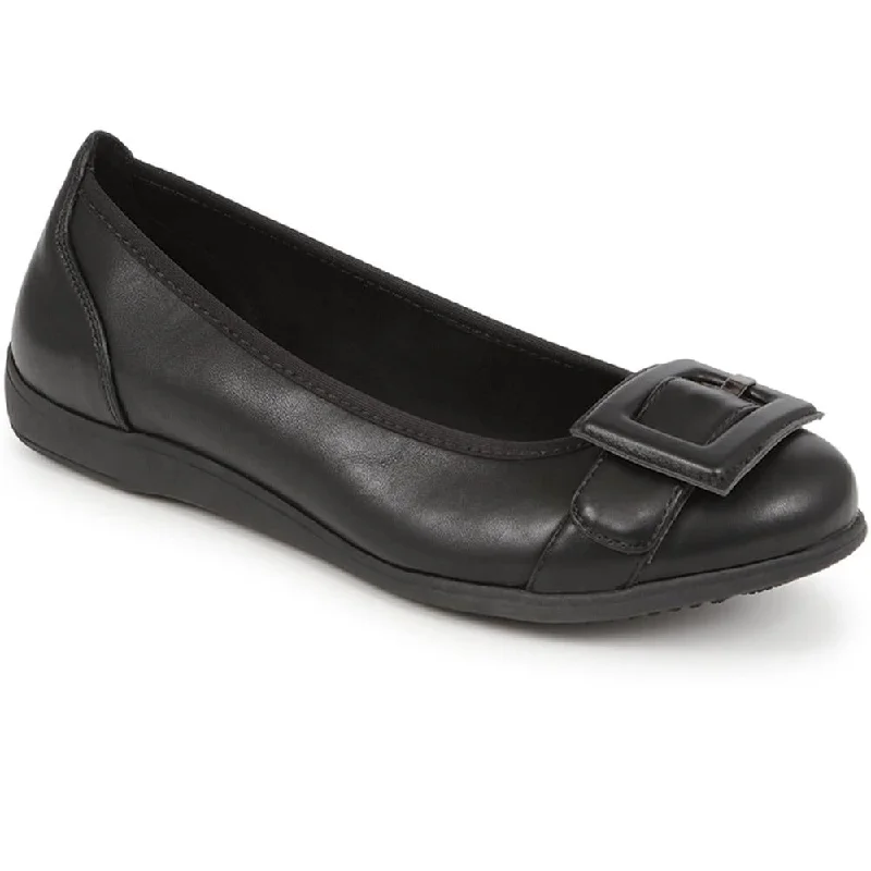 Women's casual boots with a zipper for easy on - offBuckle Detail Ballet Pumps  - WBINS40201 / 326 125