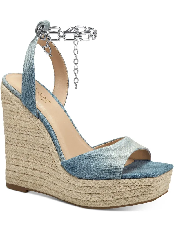 Platform - sole women's espadrilles for added heightCaden Womens Chain Wedge Espadrilles