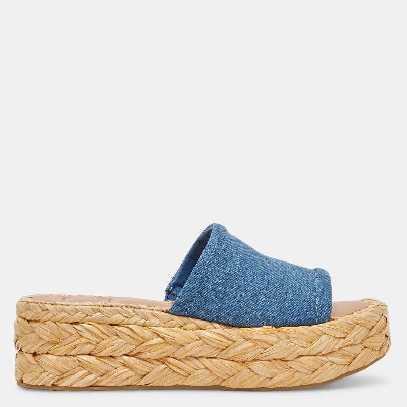 Braided - sole women's espadrilles for a unique textureChavi Sandals Blue Denim