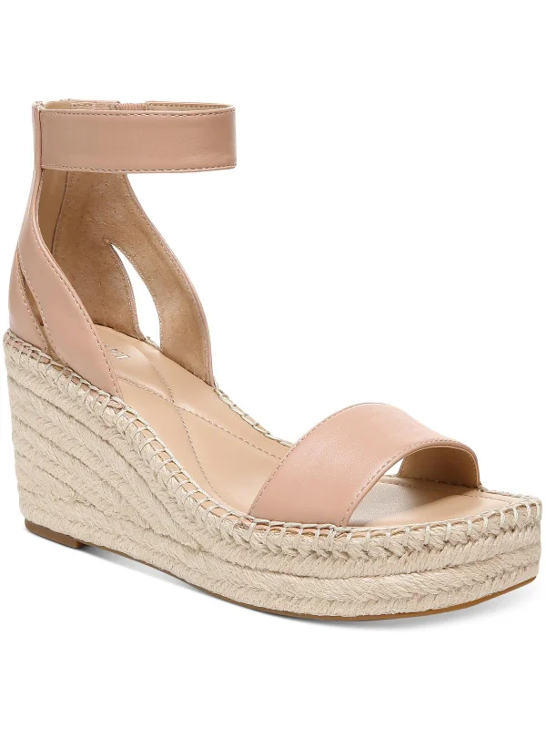 Embroidered women's espadrilles with intricate designsCohjo Womens Faux Leather Padded Insole Wedge Sandals