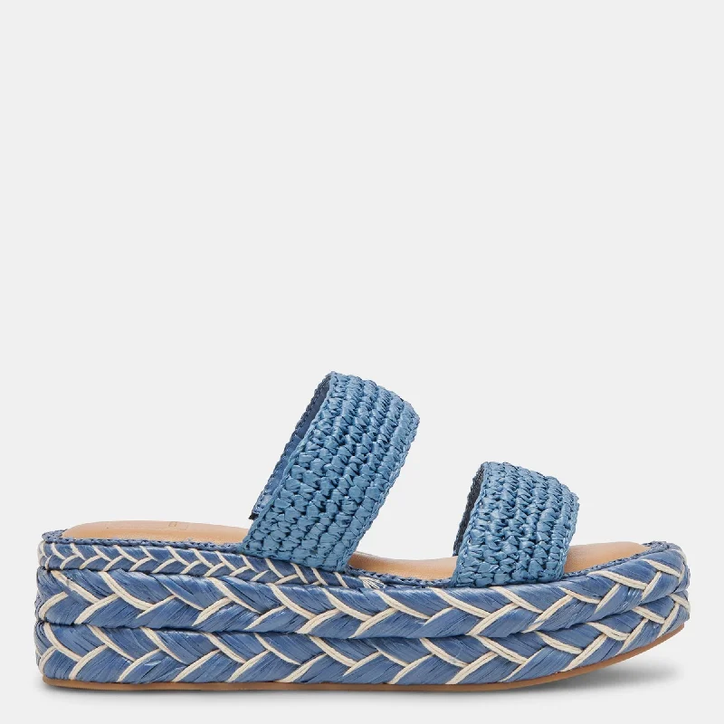 Minimalist women's espadrillesCorla Sandals Blue Raffia