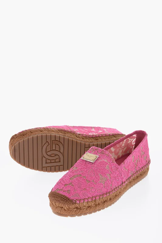 Summer - festival - appropriate women's espadrillesDolce & Gabbana Lace Slip-On Espadrillas