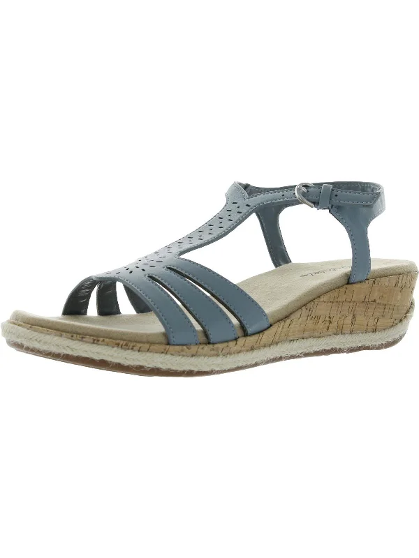 Women's espadrilles with a lace - up closure for a secure fitDorinda Womens Faux Leather T-Bar Espadrilles