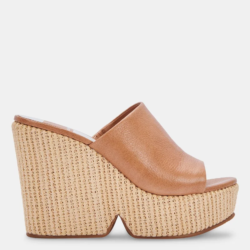 Women's espadrilles with breathable cotton liningGILMA WEDGES SADDLE LEATHER