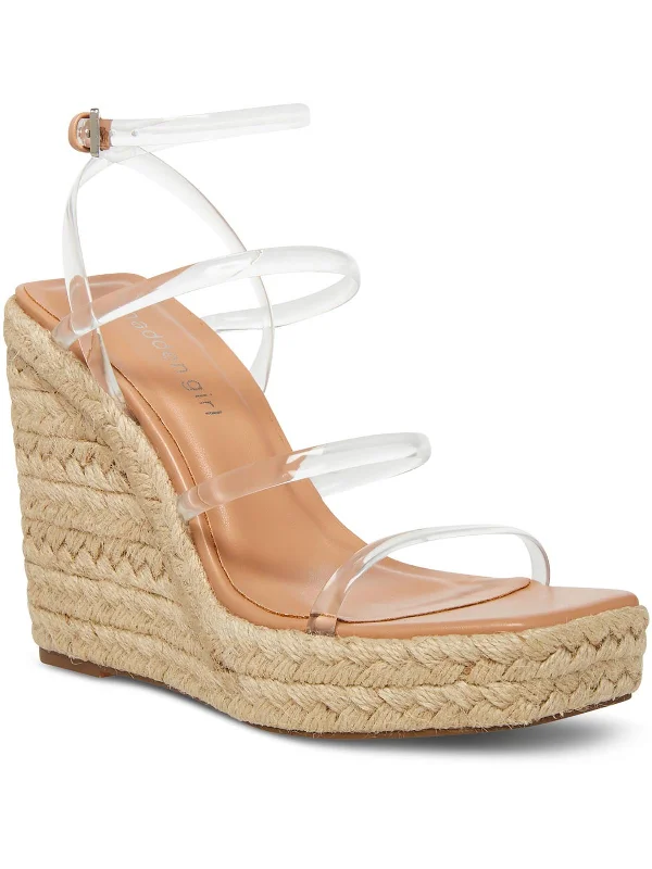 Navy - colored women's espadrilles for a nautical touchHillarie Womens Wedge Strappy Espadrilles