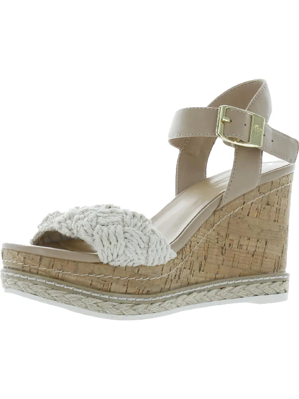 Women's espadrilles with a low - heel for a bit of liftJunee Womens Open Toe Ankle Strap Wedge Sandals