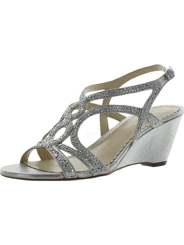 Shock - absorbing sole women's espadrilles for a smooth walkKelsah Womens Metallic Embellished Wedges