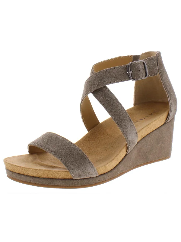 Women's espadrilles with a water - resistant coatingKenadee Womens Suede Strappy Wedge Sandals