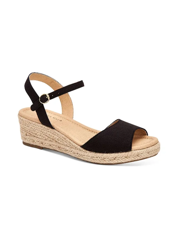 Women's espadrilles with floral - printed uppersLuchia Womens Canvas Buckle Wedge Sandals