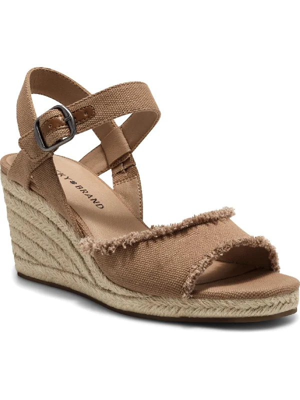 Glitter - embellished women's espadrilles for a touch of glamourMindra Womens Canvas Ankle Strap Espadrille Heels